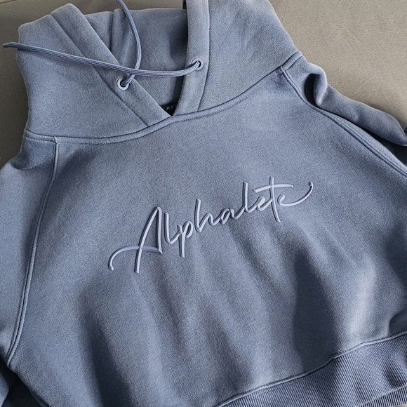 Alphalete Tops - Women's Alphalete Cropped Blue Hoodie, Size S